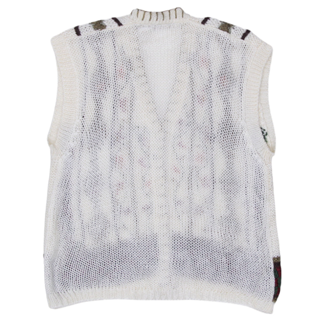 Vintage Hand-Knitted Huntington Ridge Floral Cardigan Vest-XL Ladies - Fashion Rerun Vintage Migration_Sweaters
