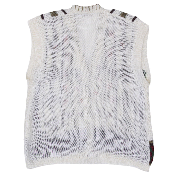 Vintage Hand-Knitted Huntington Ridge Floral Cardigan Vest-XL Ladies - Fashion Rerun Vintage Migration_Sweaters