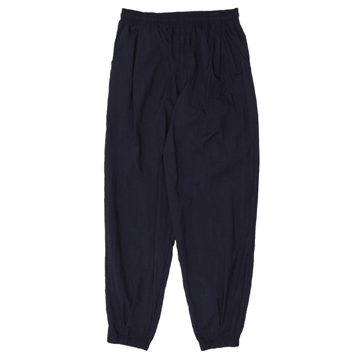 Vintage Embroidered Nike Logo Black Nylon Sports Pants