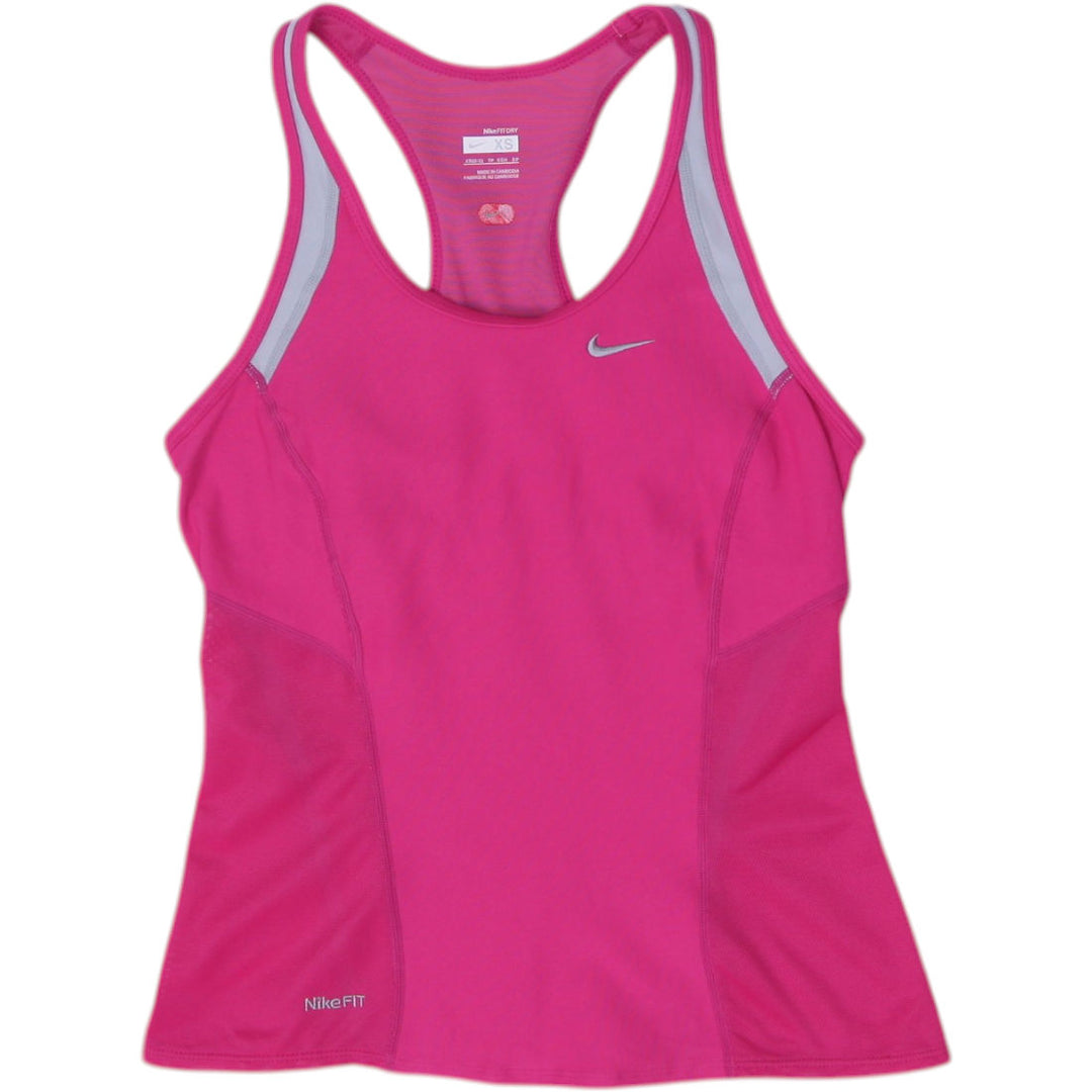 Ladies Nike FIT DRY Racerback Tank Top Built-In Bra Hot Pink Size XS