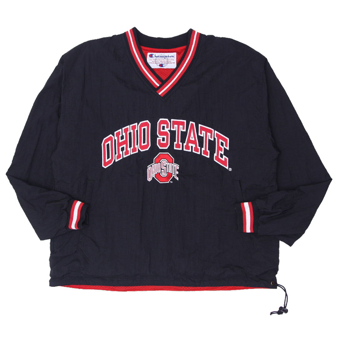 Vintage Champion Ohio State Buckeyes Pullover Windbreaker Black - Fashion Rerun Vintage Migration_Jacket