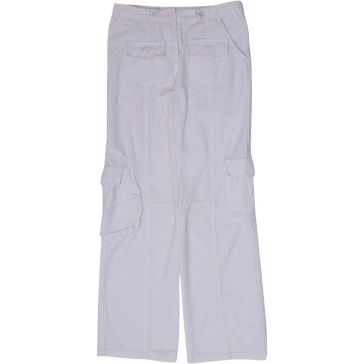 Y2K Ladies Brandy Melville White Wide-Leg Cargo Pants