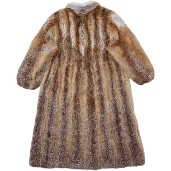 Antique Fur Rare Heirloom Red Fox Fur Full Length Coat, Ornate Jeweled Collar & Paisley Silk Lining. Vintage Mob Wife Aesthetic