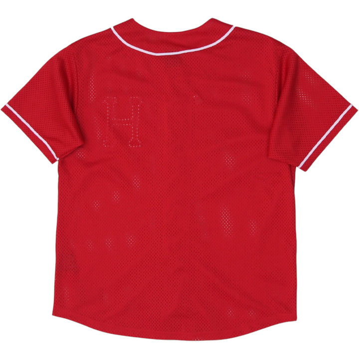 Mens HUF Red Mesh Button Jersey