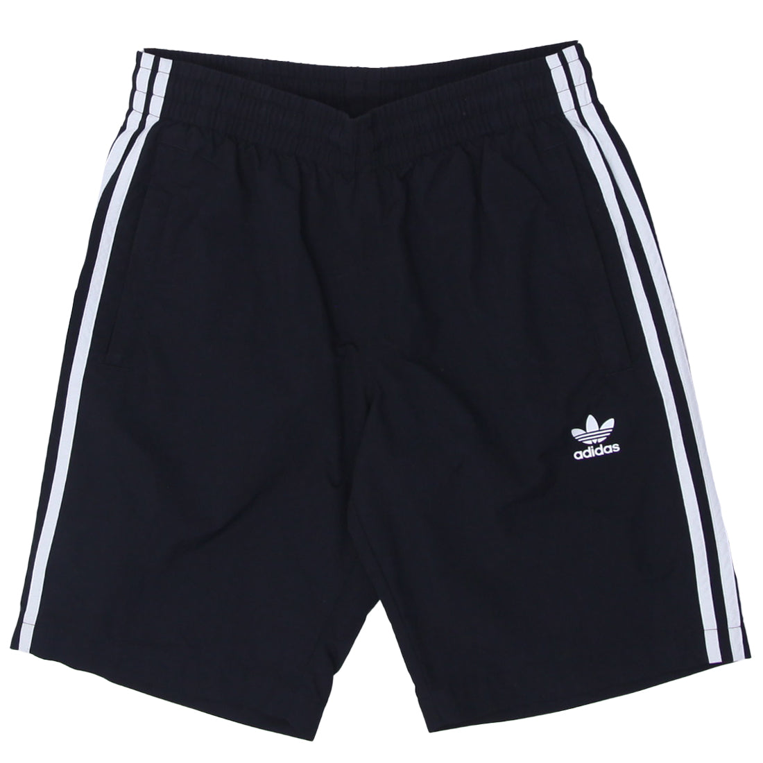 Shop Mens Adidas White Stripes Nylon Shorts Black | Fashion Rerun