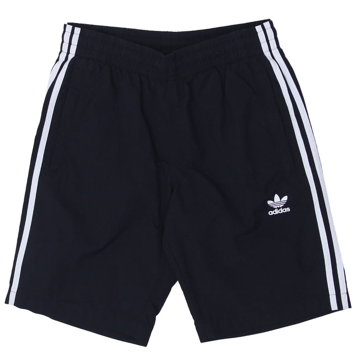 Mens Adidas White Stripes Nylon Shorts Black - Fashion Rerun Vintage Migration_Shorts