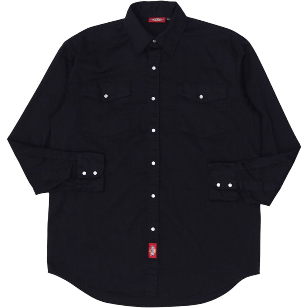 Mens Dickies Shirt Black Long Sleeve Button Up Workwear – Fashion