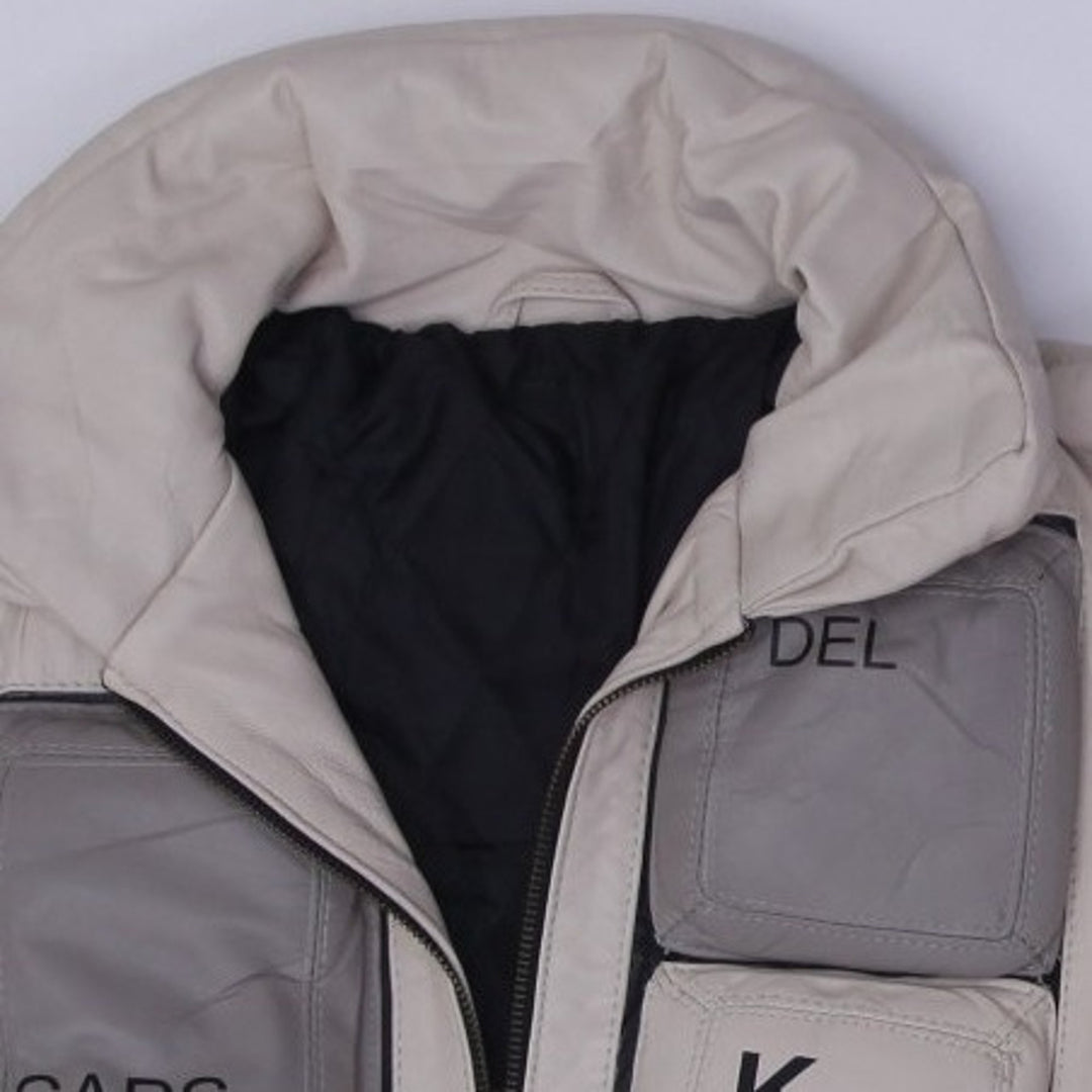 Vintage Keyboard Puffer Style Leather Quilted Jacket