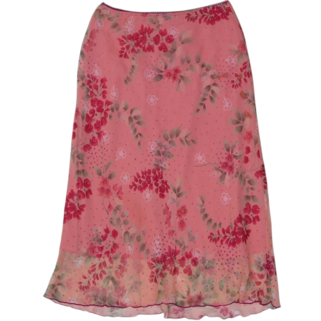 Y2K Ladies La Belle Made In USA Floral Skirt Size 9