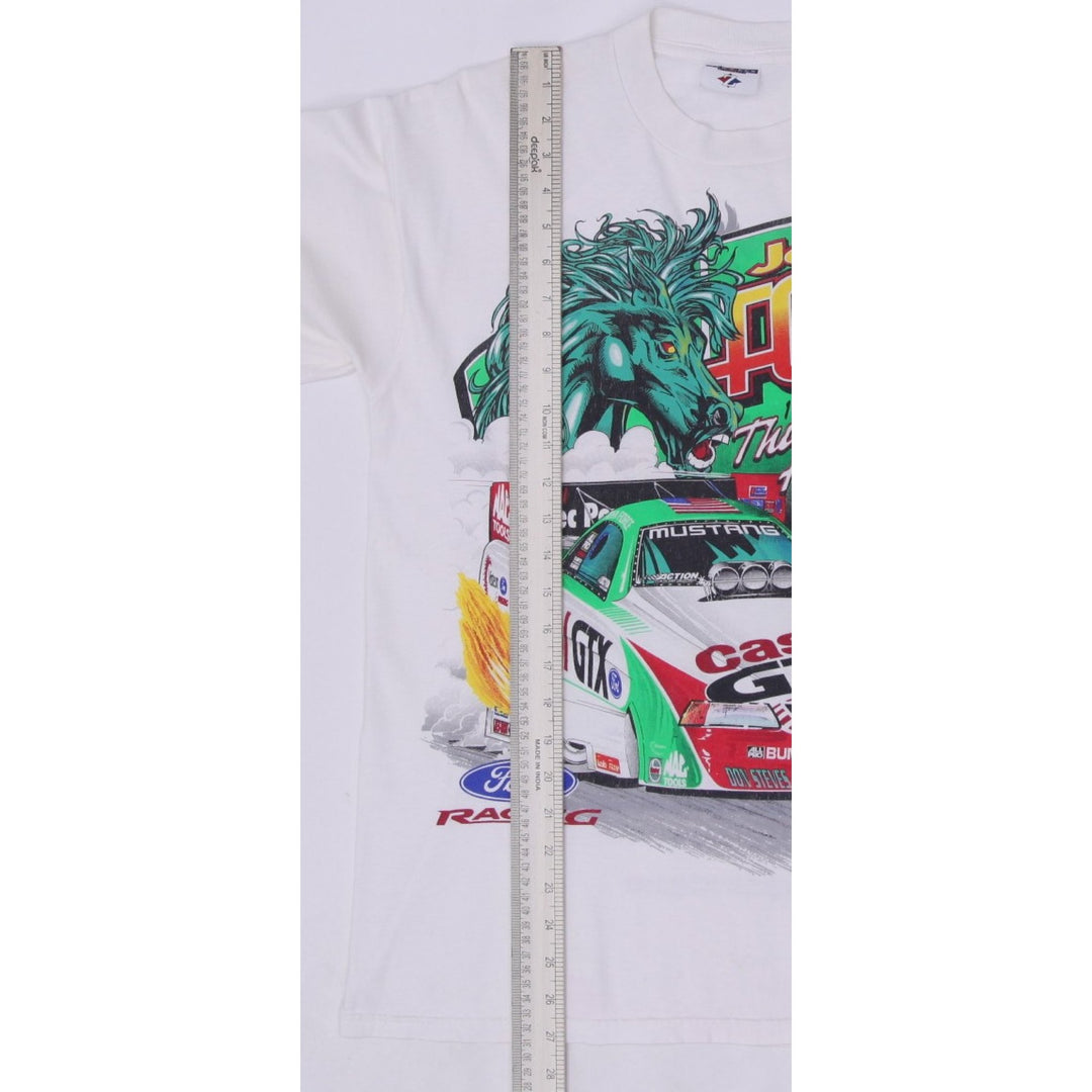Vintage John Force Racing Castrol GTX 8-Time Champion Mustang Funny Car T-Shirt | Migration_T-Shirts - View 6 | Fashion Rerun