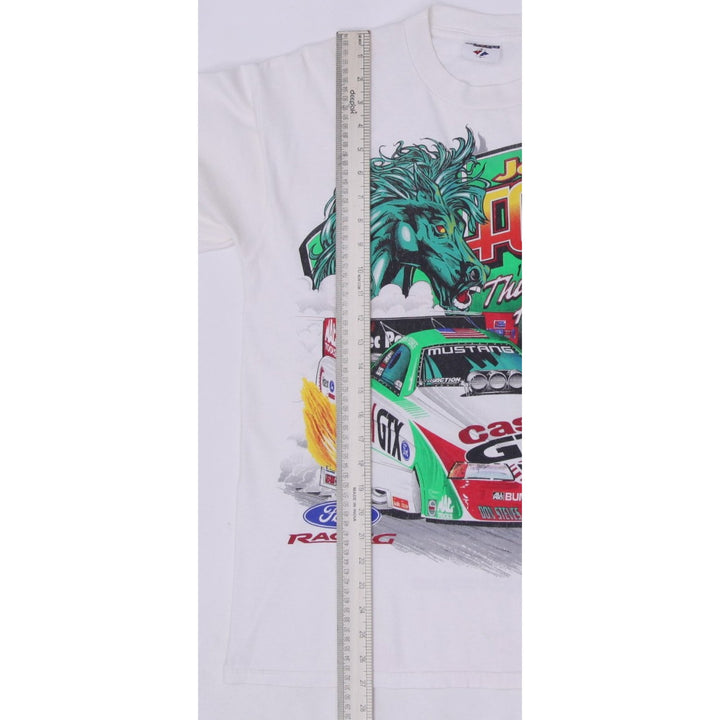Vintage John Force Racing Castrol GTX 8-Time Champion Mustang Funny Car T-Shirt | Migration_T-Shirts - View 6 | Fashion Rerun