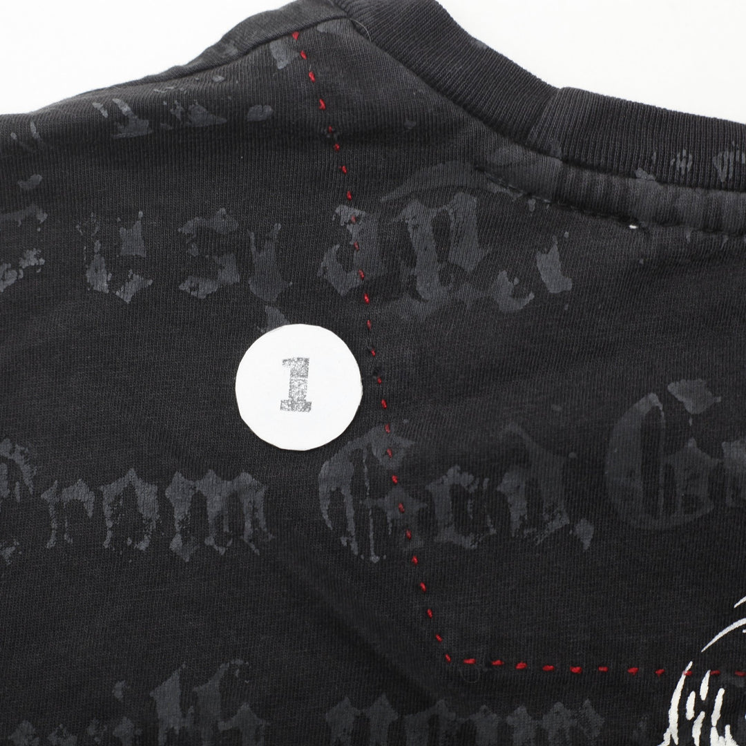 Y2K Mens Parasuco Denim Legend Graphic T-Shirt Cupid Angel Gothic Black Small