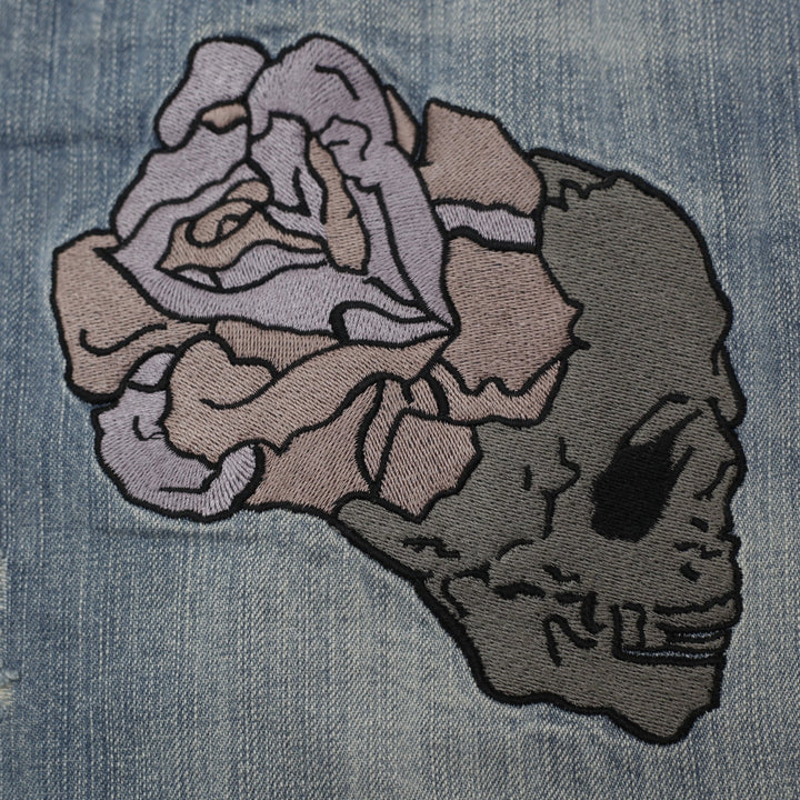 Y2K Embroidered Denim Mini Skirt Size S | Migration_Skirts - Detail View | Fashion Rerun