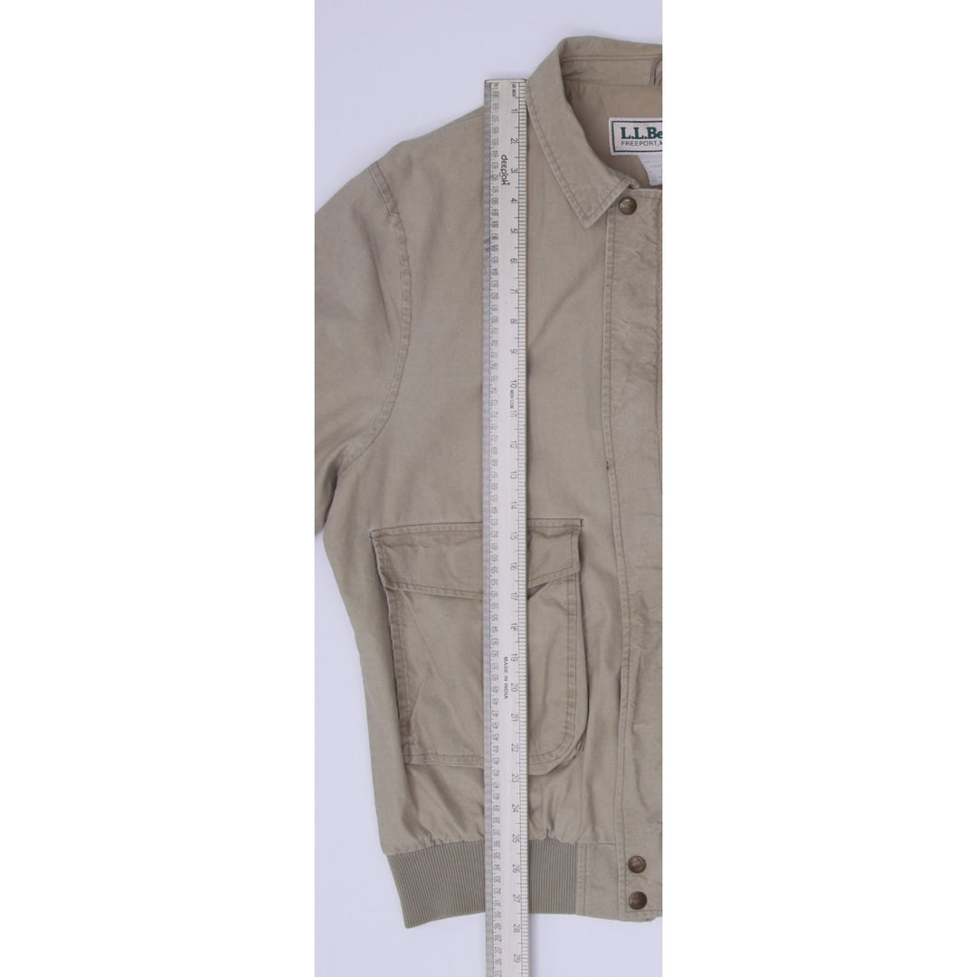 Vintage 1980s L.L.Bean Canvas Bomber Jacket Made In USA Size L