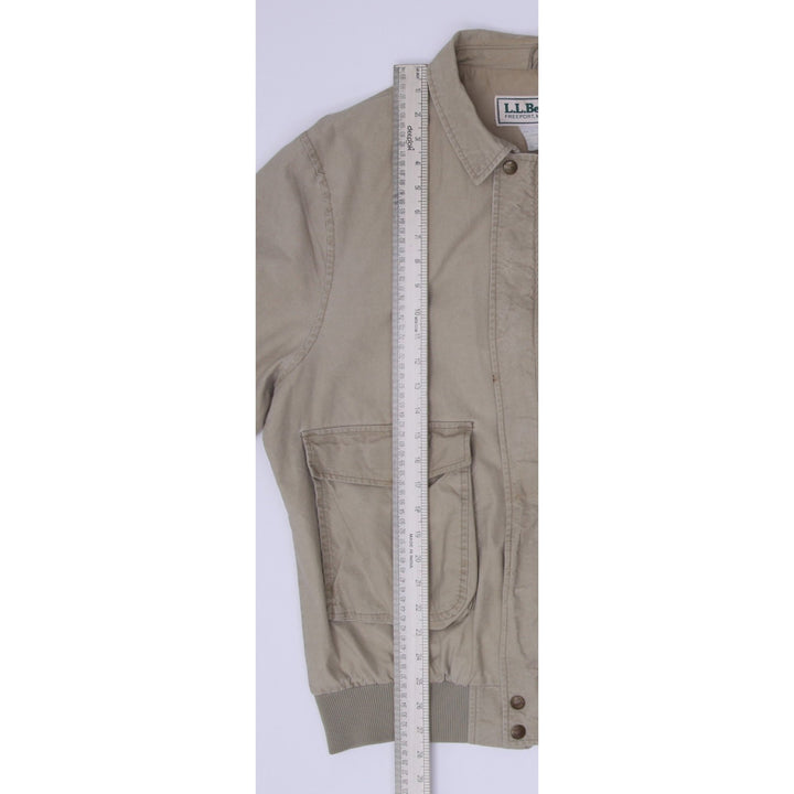Vintage 1980s L.L.Bean Canvas Bomber Jacket Made In USA Size L