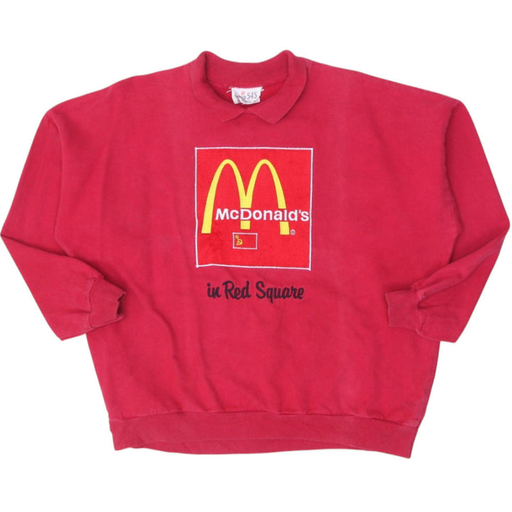 Vintage Mens Club 545 McDonald's Sweatshirt Red Logo Graphic