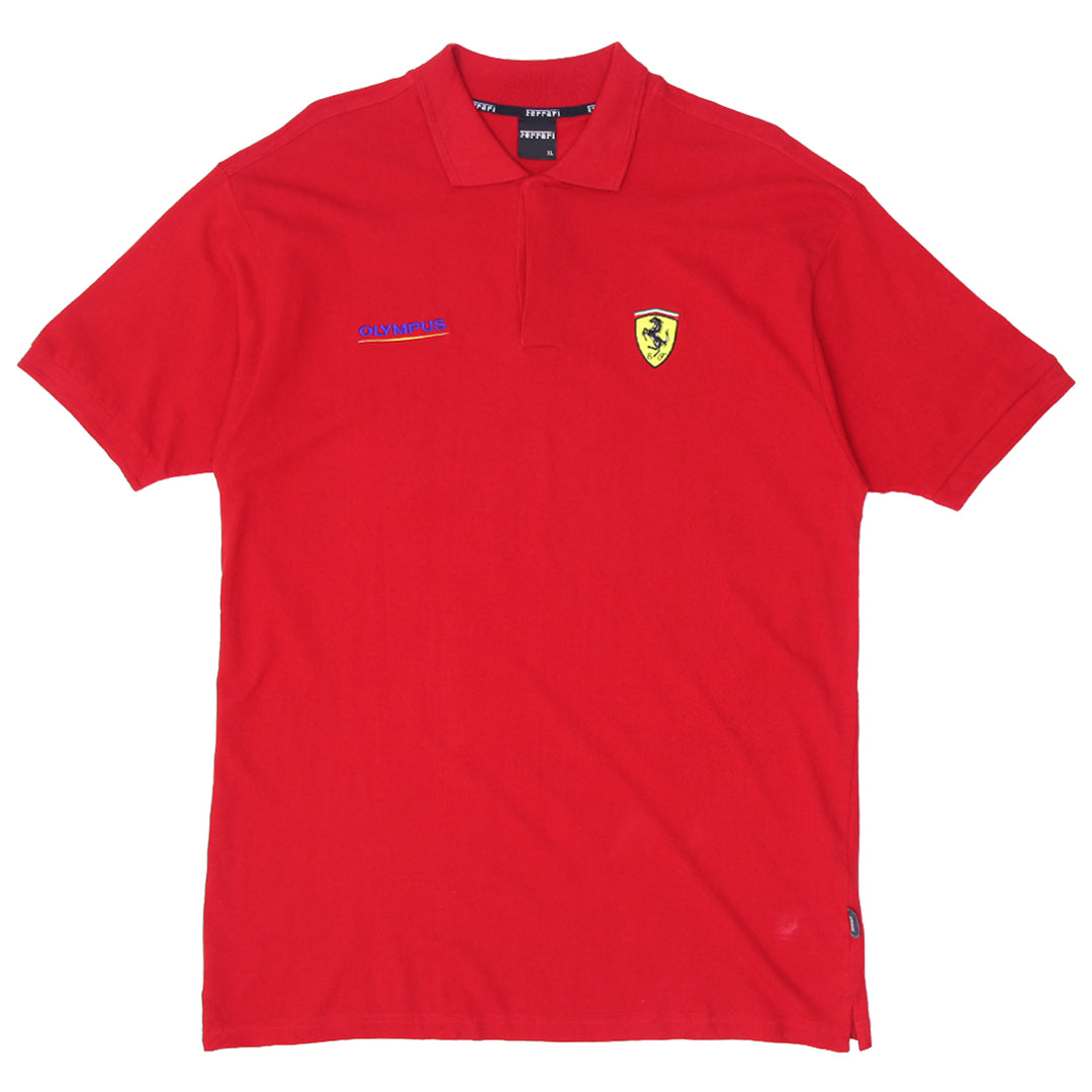 Mens Ferrari Red Polo T-Shirt - Fashion Rerun Vintage Migration_T-Shirt