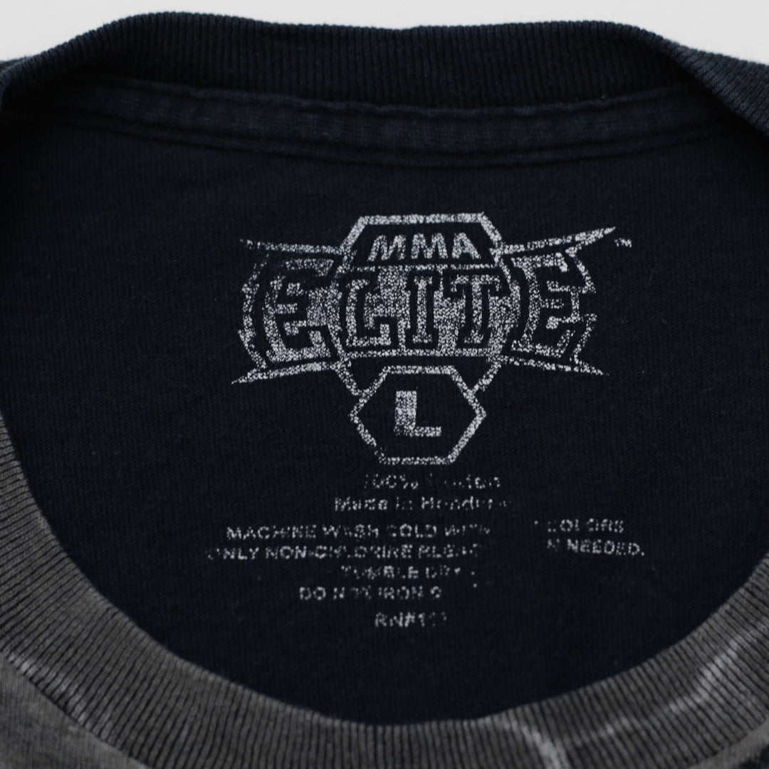 Y2K Mens MMA Elite Black Winged Angel Devil Gothic Grunge T-Shirt Size L