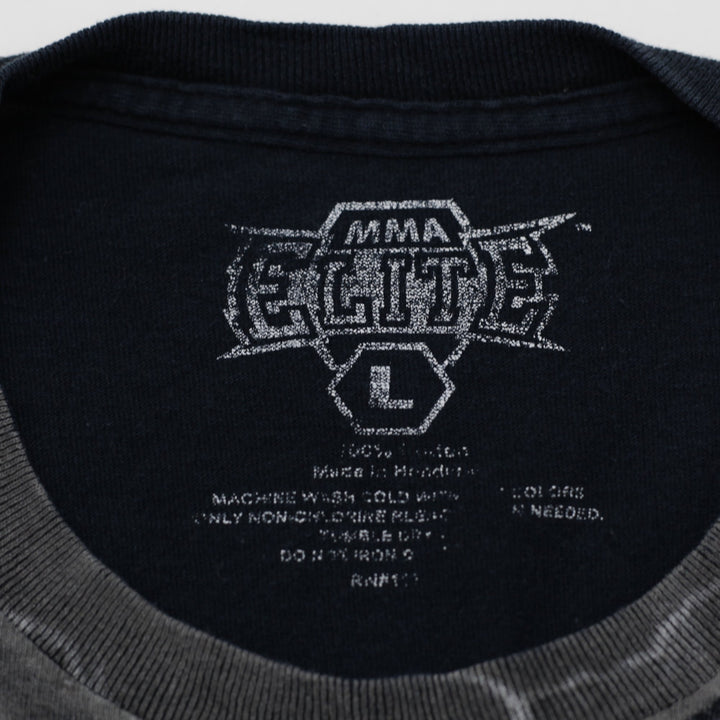 Y2K Mens MMA Elite Black Winged Angel Devil Gothic Grunge T-Shirt Size L