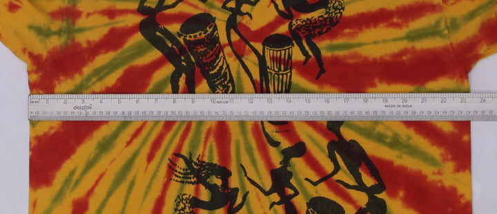 Vintage Anvil Tie-Dye Jamaican Tie Dye Drumming Print T-Shirt Made In USA XL | Migration_T-Shirts - View 12 | Fashion Rerun