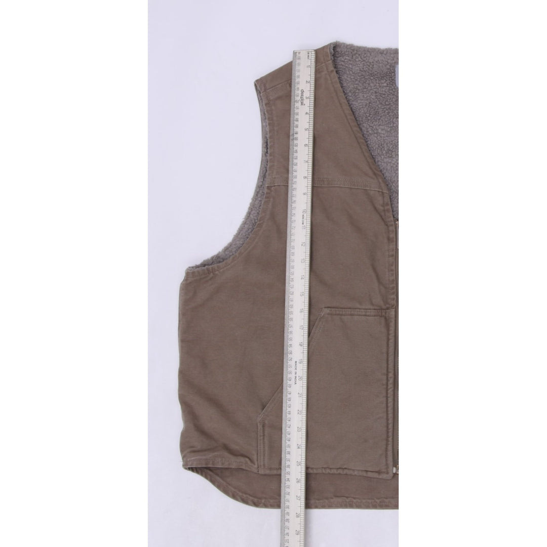 Mens Carhartt Sherpa Lined Vest Brown Full Zip Workwear Size 2XL | Migration_Vests WW Collection - View 9 | Fashion Rerun