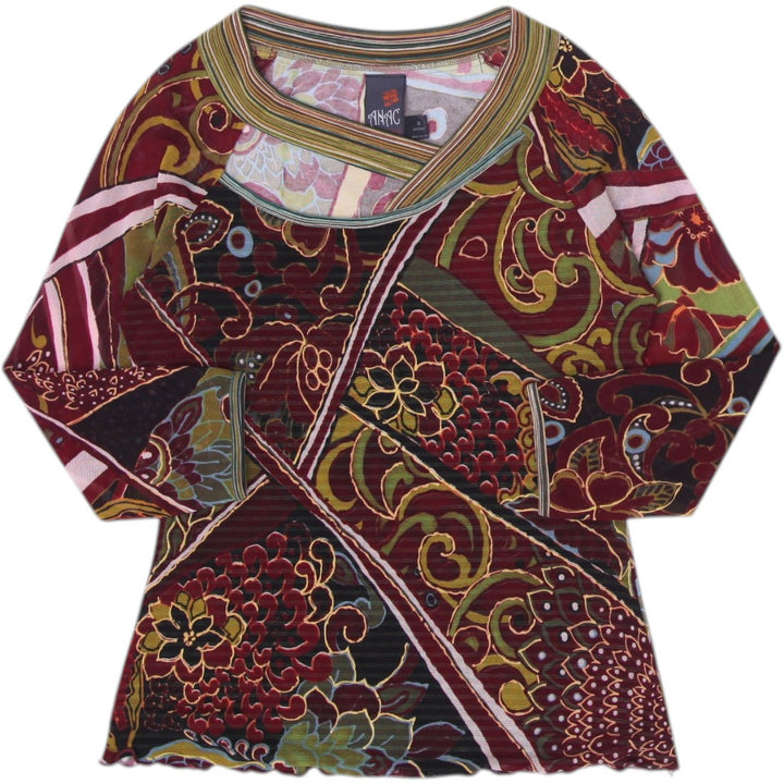Y2K Patchwork Floral Long Sleeve Top Size S | Migration_Y2K Tops | Fashion Rerun