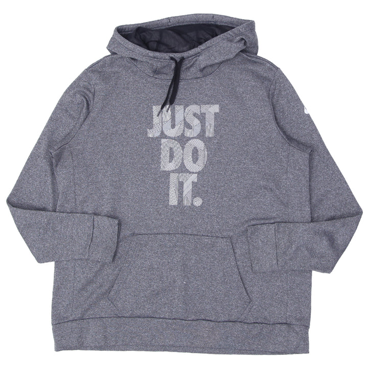 Mens Nike Just Do It Print Pullover Hoodie Gray - Fashion Rerun Vintage Migration_Sweaters
