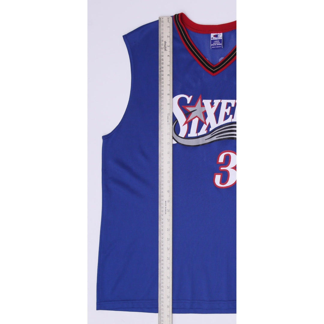 Vintage 90s Champion Allen Iverson Sixers Jersey Szie 44