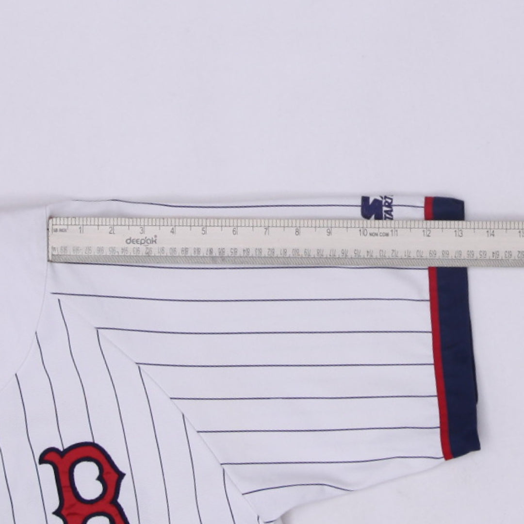 Vintage Mens Starter Red Sox Jersey White Pinstripe MLB | Migration_Jerseys - View 9 | Fashion Rerun