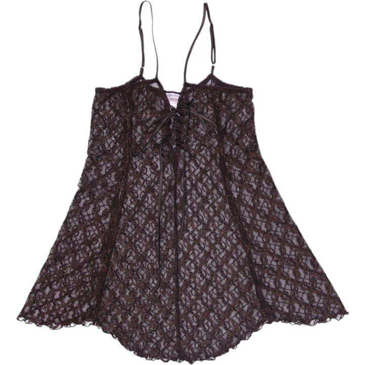 Y2K Ladies La Vie en Rose Camisole Black Lace Strappy Lingerie