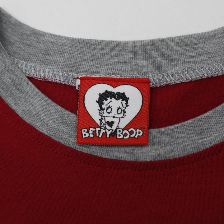 Y2K Ladies Betty Boop Sweet Things Ringer Graphic T-Shirt Size S