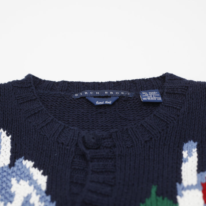 Vintage 90s Ladies Birch Bros Holiday Christmas Graphic Knit Sweater Size L