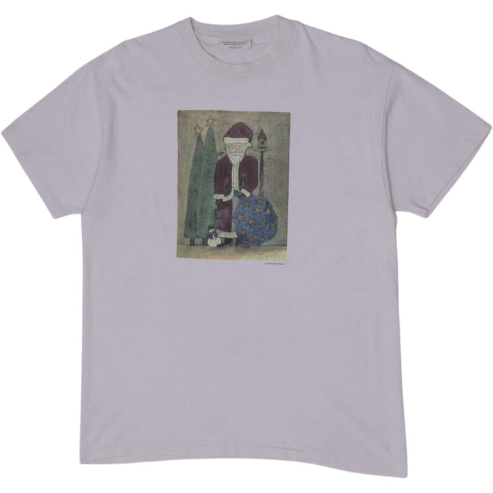 Vintage 1996 Plant The Earth Chris Wilsker Santa Claus T-Shirt Made in USA Sz L