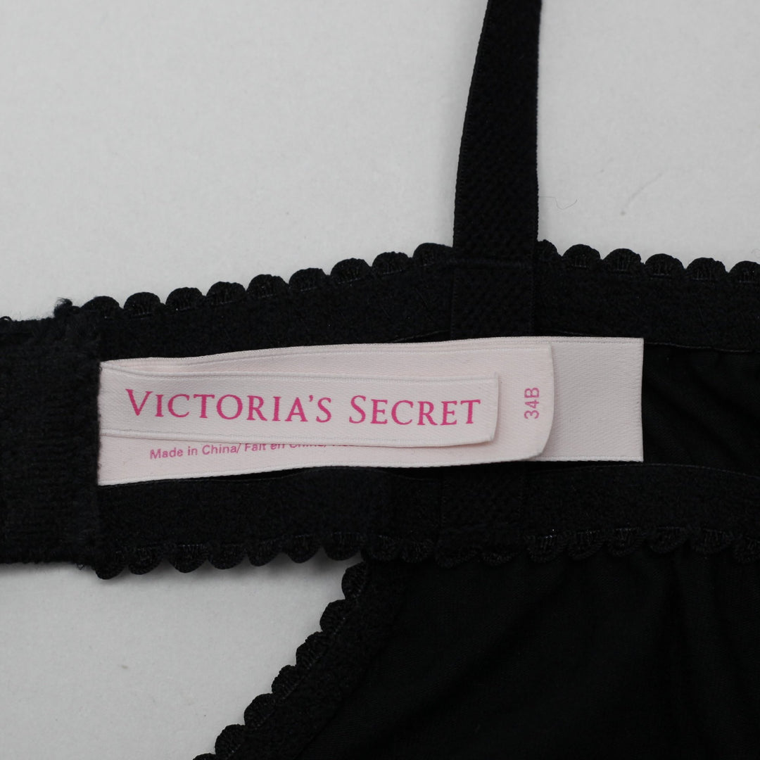 Y2K Ladies Victoria's Secret Maid Style Babydoll Chemise Size 34B Black & White