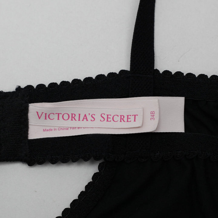 Y2K Ladies Victoria's Secret Maid Style Babydoll Chemise Size 34B Black & White