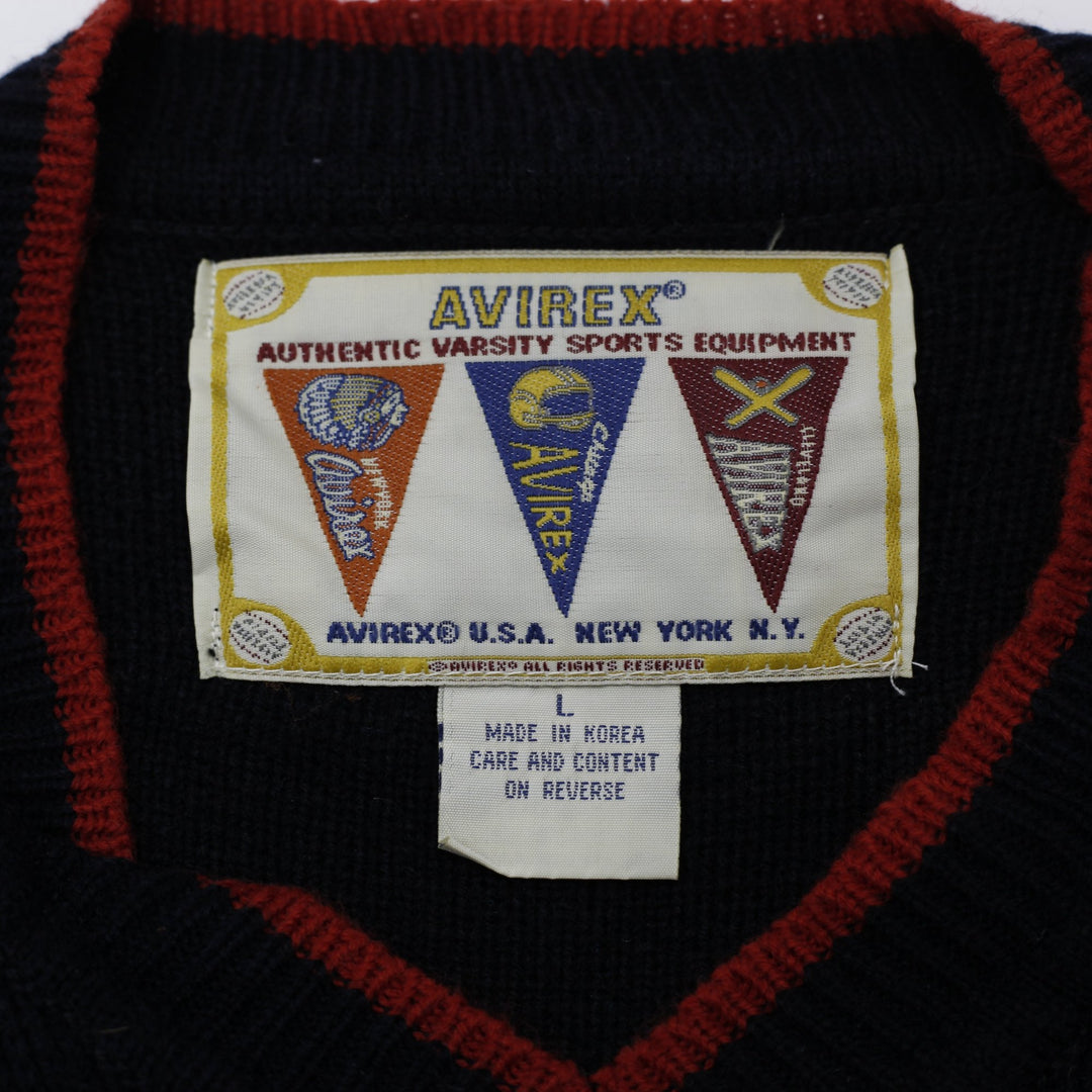 Vintage Mens 90s Avirex Cable-Knit Sweater Vest Size L