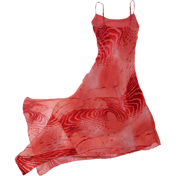 Y2K Ladies Lapis Asymmetric Spaghetti Strap Long Dress Size S