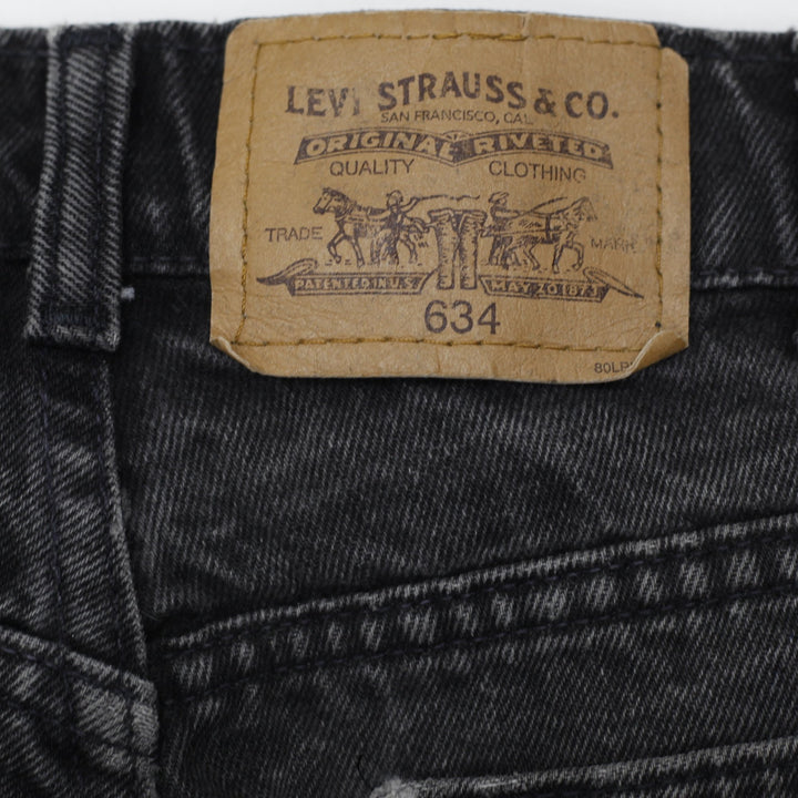 Vintage 90s Levi's 634 Orange Tab Faded Black Denim Jeans W33 L32