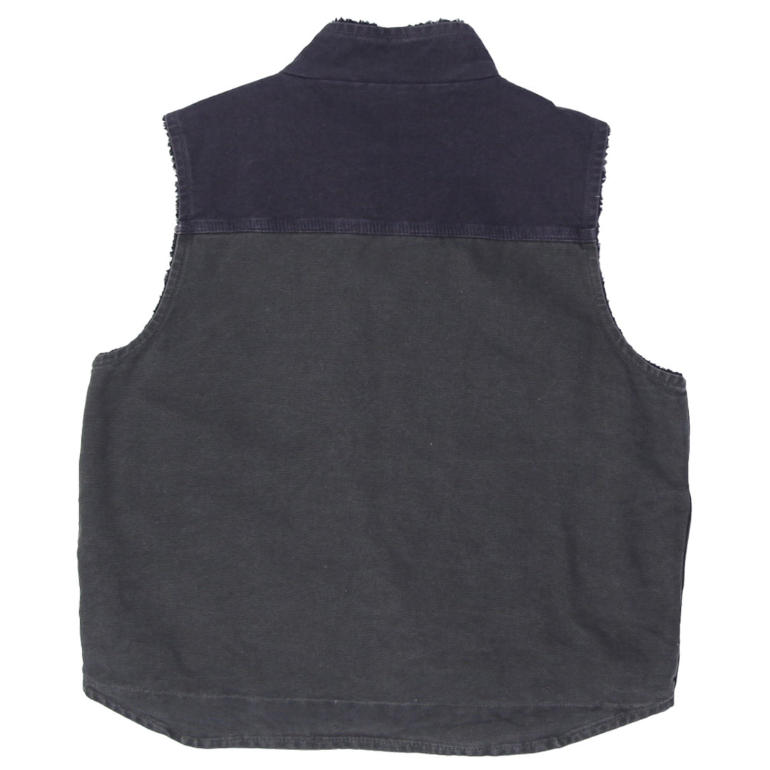 Mens Carhartt Vest Black Workwear Sherpa Lined Canvas