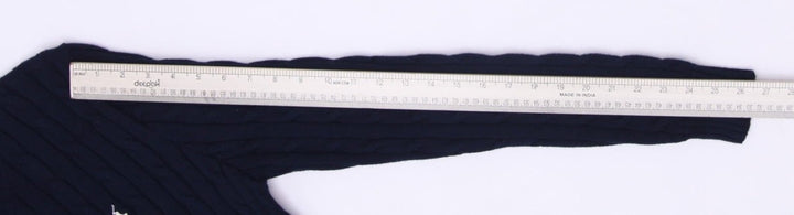 Ladies Polo Ralph Lauren Sweater Navy Cable Knit Pullover XL