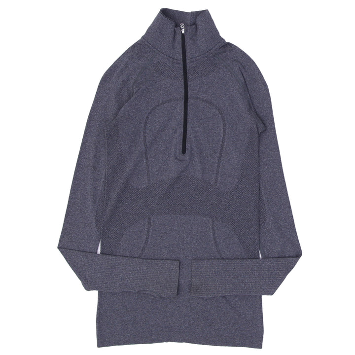 Ladies Lululemon Quarter Zip Long Sleeve Sports T-Shirt