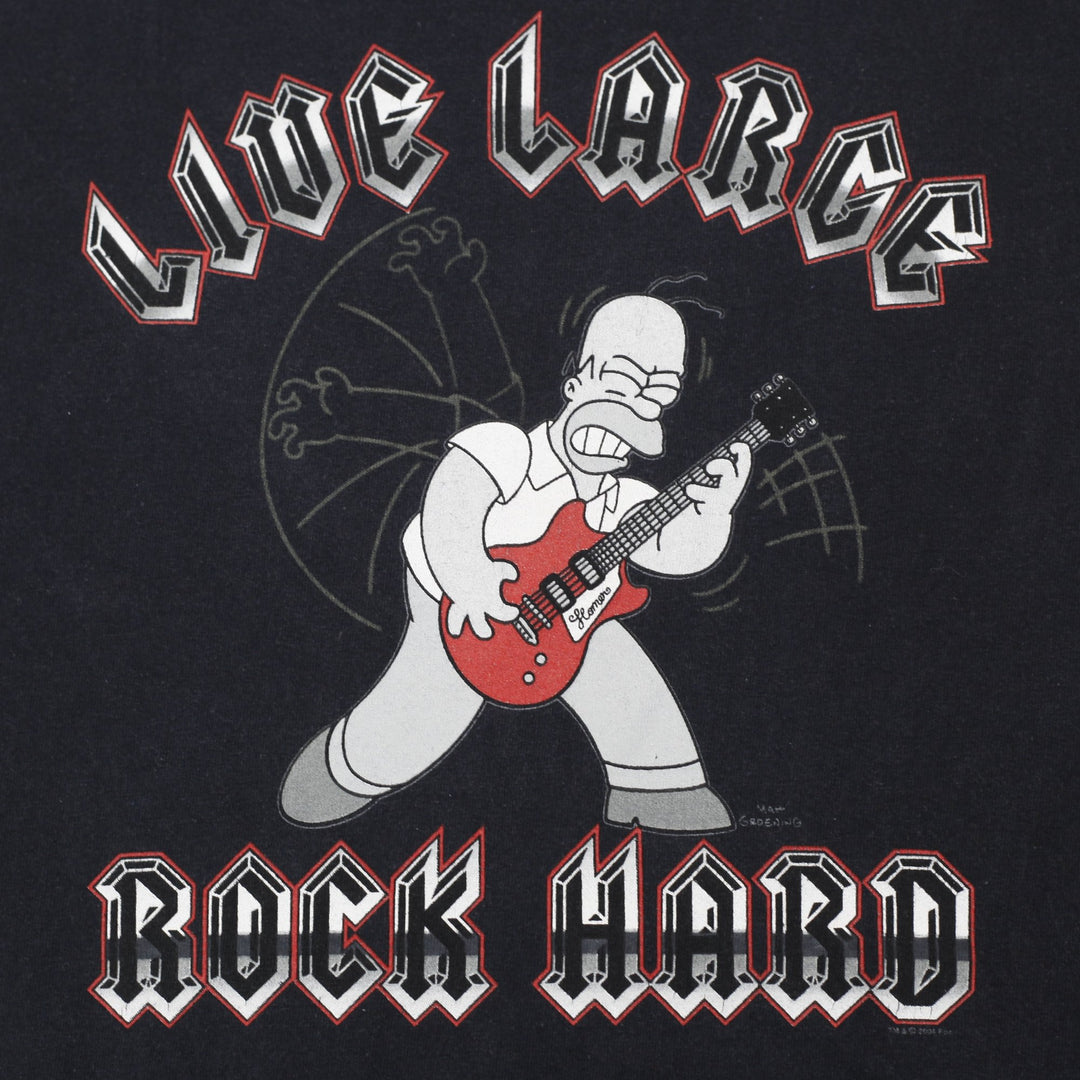 Vintage 2004 Homer Simpson Live Large Rock Hard Graphic T Shirt Size L | Migration_T-Shirts - Alternate View | Fashion Rerun