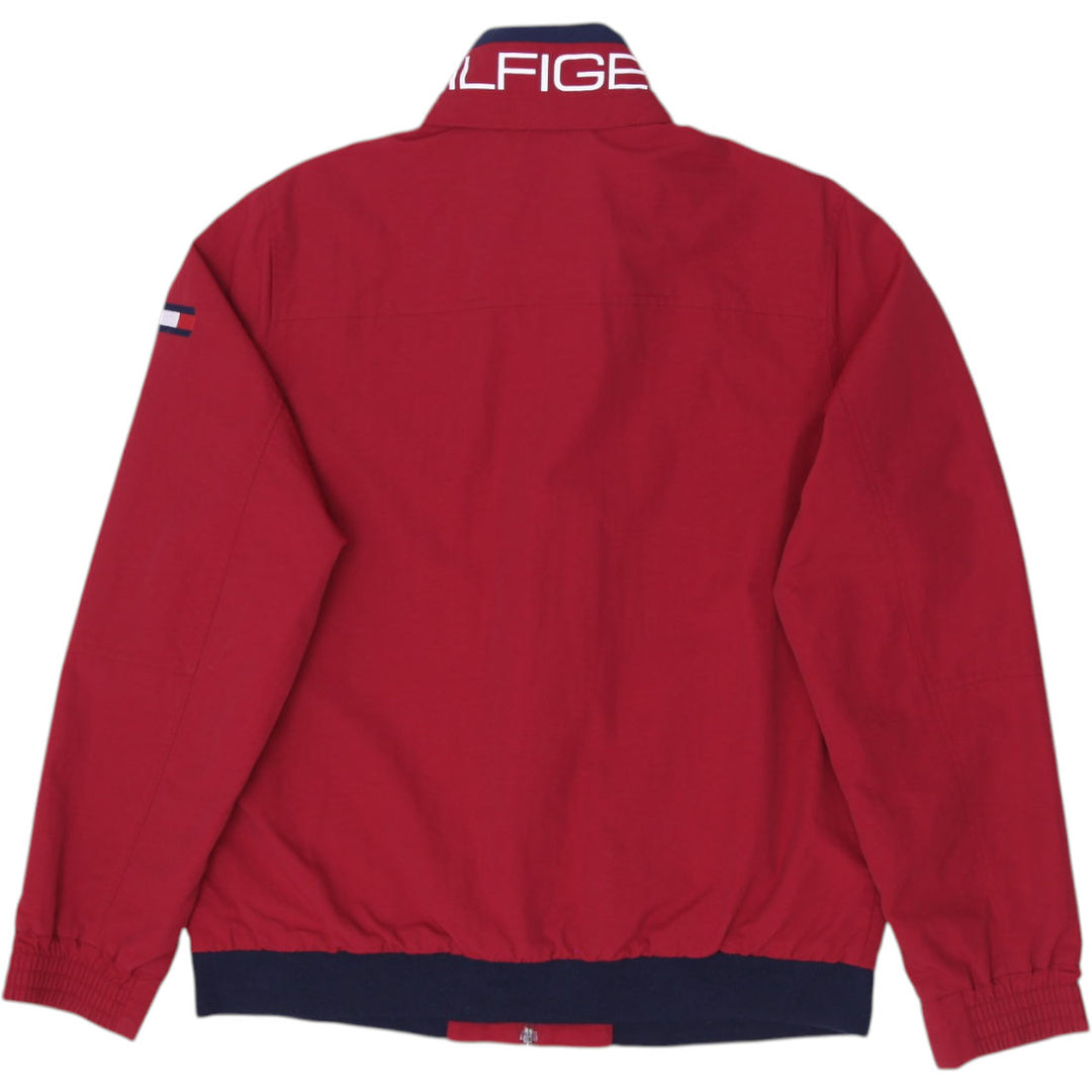 Mens Tommy Hilfiger Jacket Red Full Zip Lightweight Windbreaker Size M | Migration_Jackets - Side View | Fashion Rerun