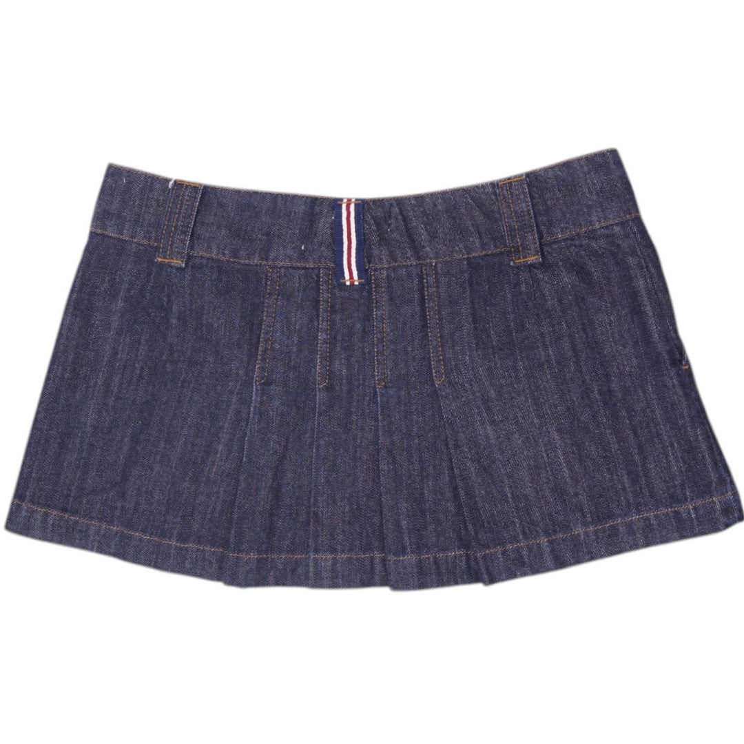 Y2K Ladies Sickonineteen Low Rise Pleated Denim Mini Skirt Size 40