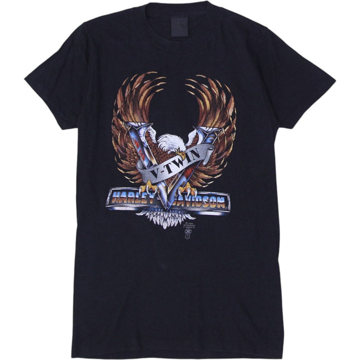Vintage 1986 Harley Davidson 3D Emblem V Twin Tee Shirt Biker USA Single Stitch