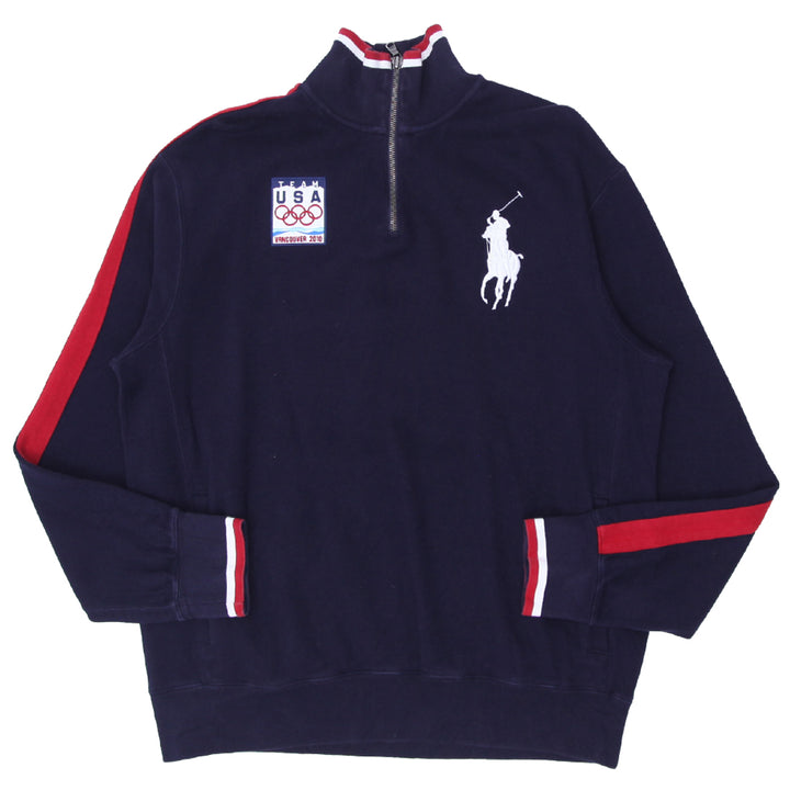 Mens Polo by Ralph Lauren Team USA Vancouver 2010 Olympic Quarter Zip Sweater - Fashion Rerun Vintage Migration_Sweaters