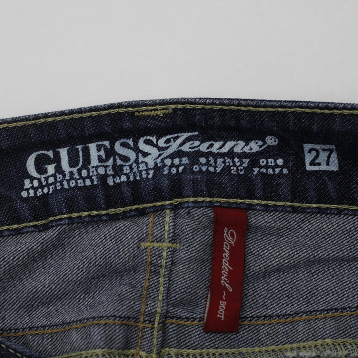 Y2K Ladies Guess Daredevil Bootcut Low Rise Denim Jeans Size 27