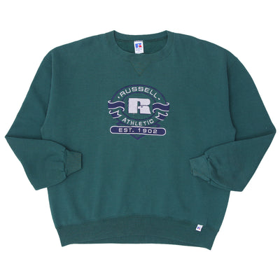 Vintage Russell Athletic Green Crewneck Sweatshirt XXL Made In USA - Fashion Rerun Vintage Migration_Sweaters