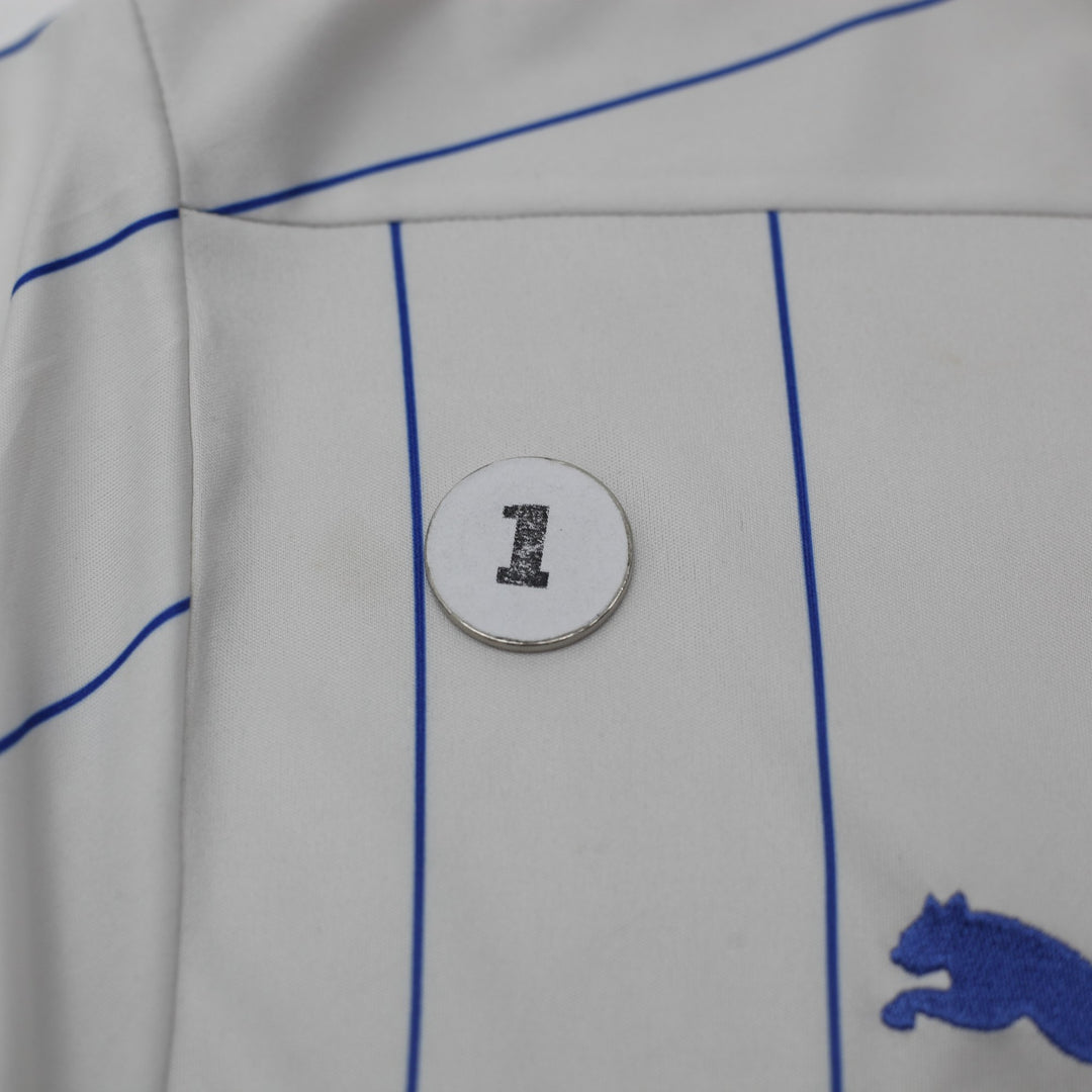 Mens Puma Italy Soccer Jersey White Pinstripe Dry Cell