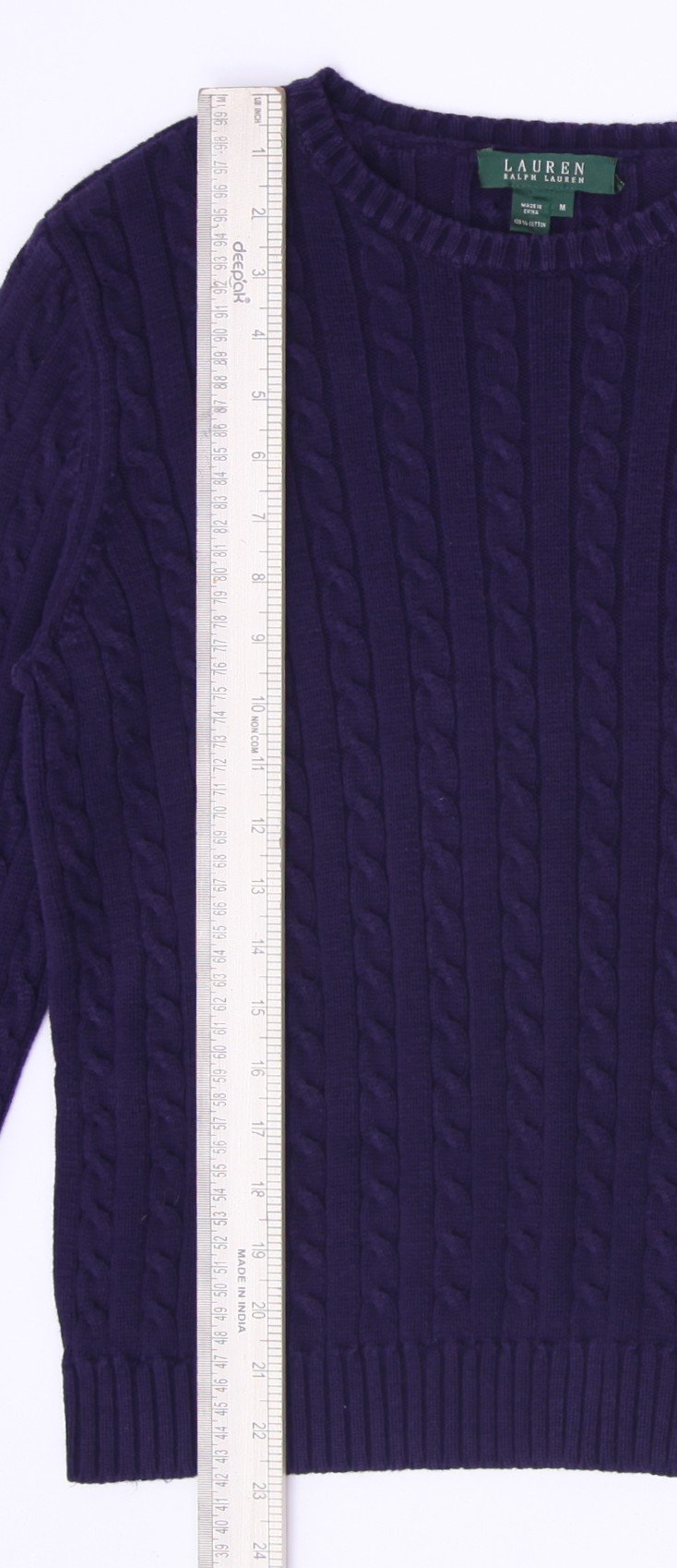 Ladied Ralph Lauren Cable Knit Crewneck Sweater Size M